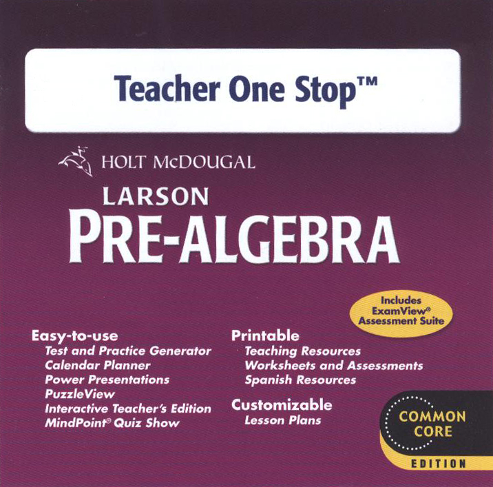 Holt McDougal Larson pre-algebra  : teacher one stop