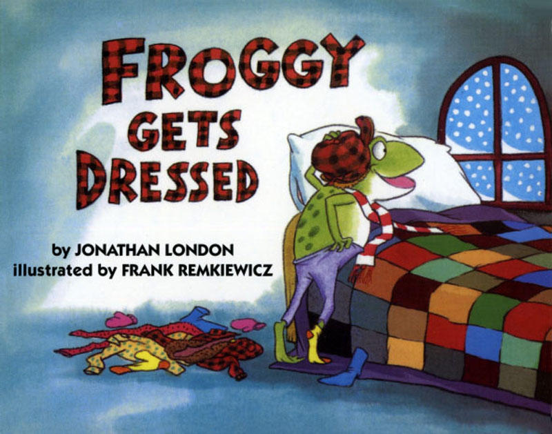 Froggy gets dressed